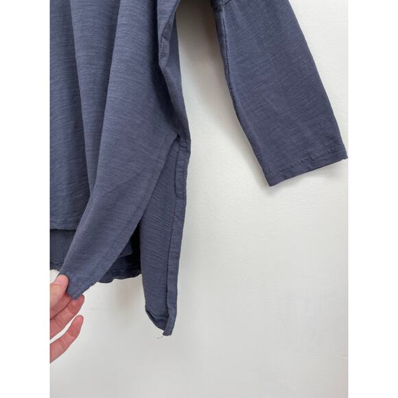 Mersea Catalina Slub Cotton Tee Oversized Boxy Coastal Side Slits 3/4 Sleeve OS - Picture 8 of 11